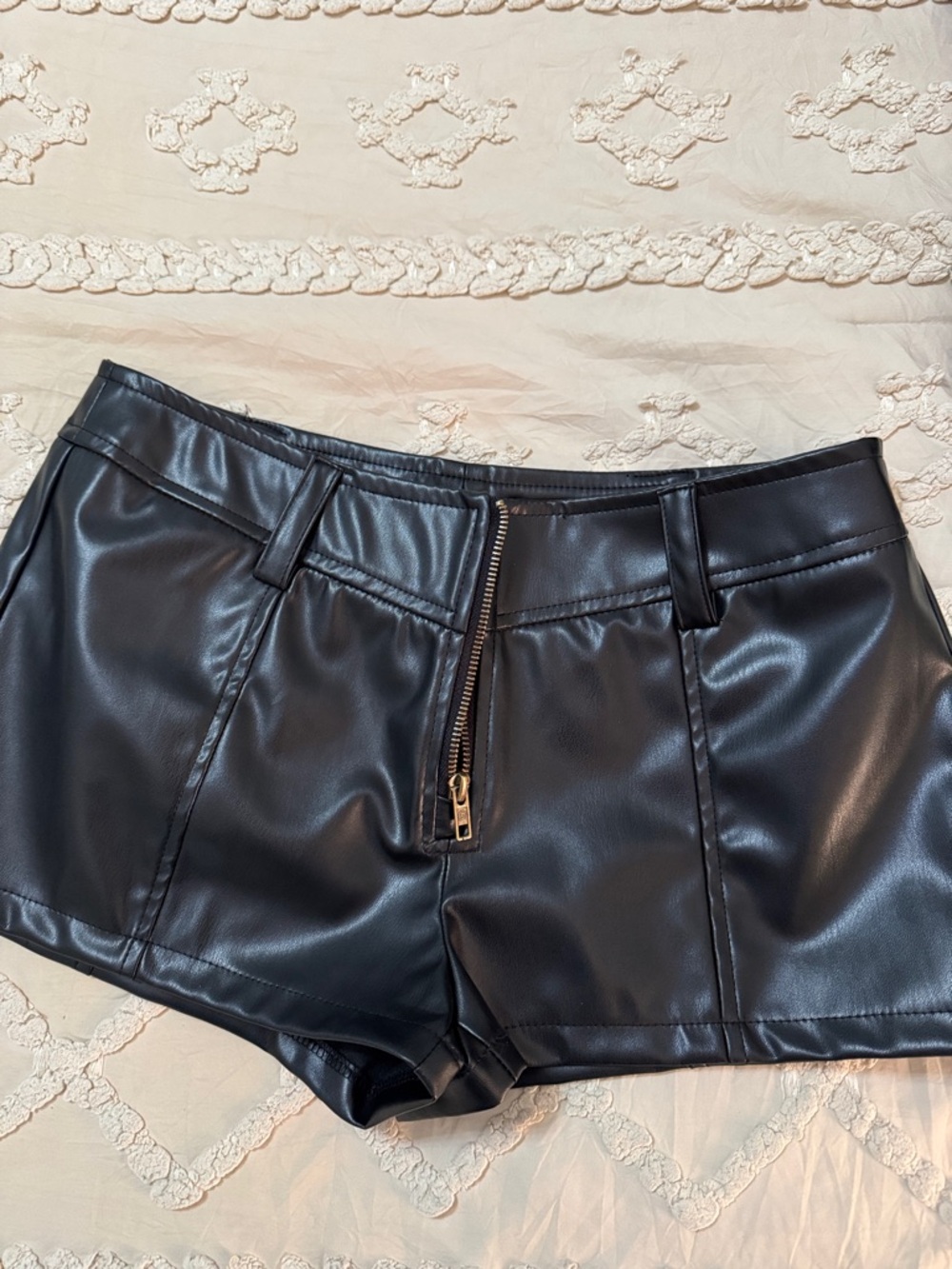 leather mini shorts